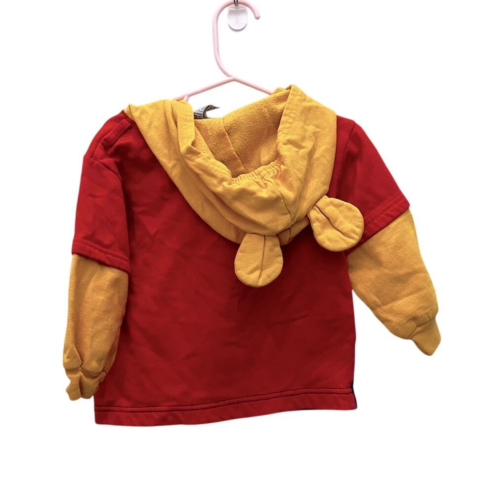 Vintage Winnie the Pooh Hoodie Red Yellow Black 90s Y2K Disneycore Toddler 2T - Picture 6 of 6